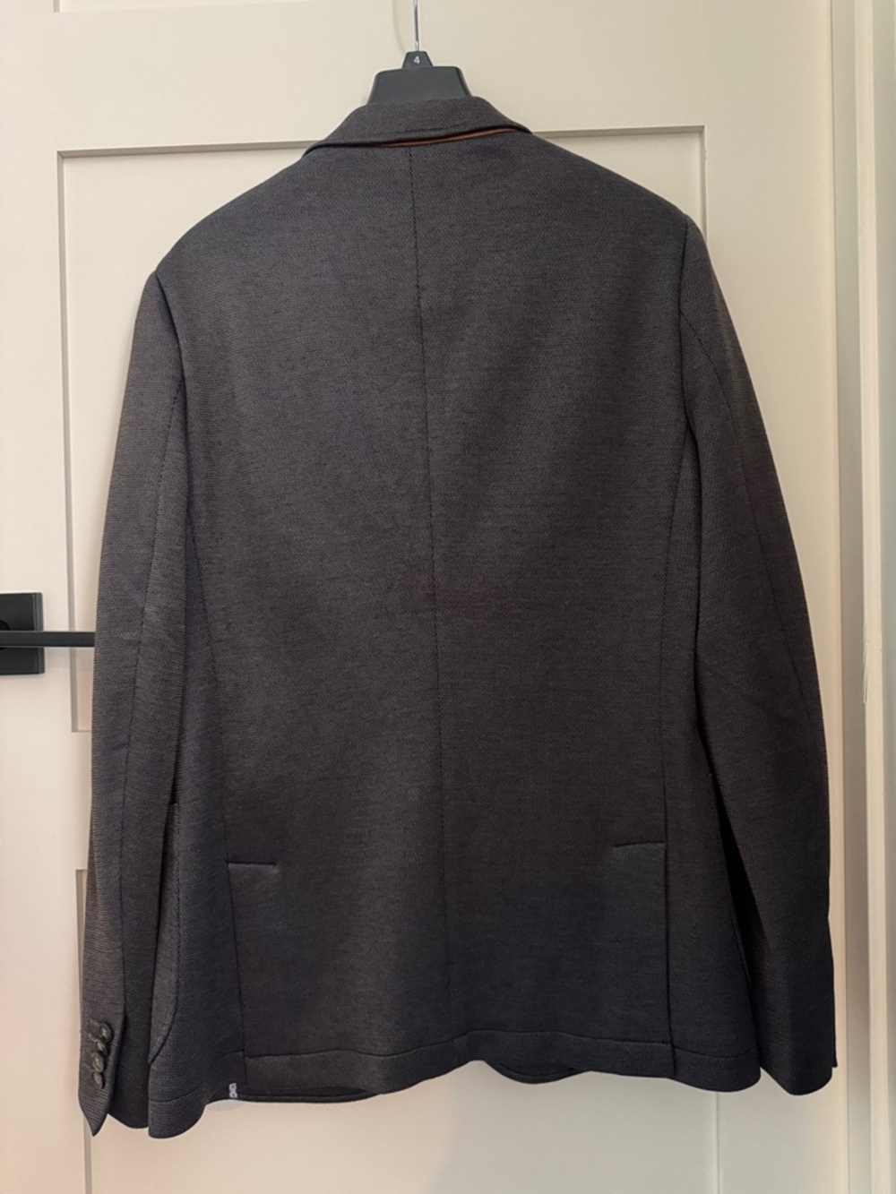 Men's Brown/Blue Knit Blazer - Classic Tailored Style - Picture 8 of 13